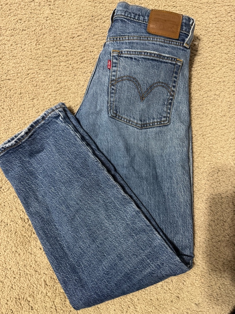 Levi's Medium Blue Denim Jeans with Brown Leather Patch